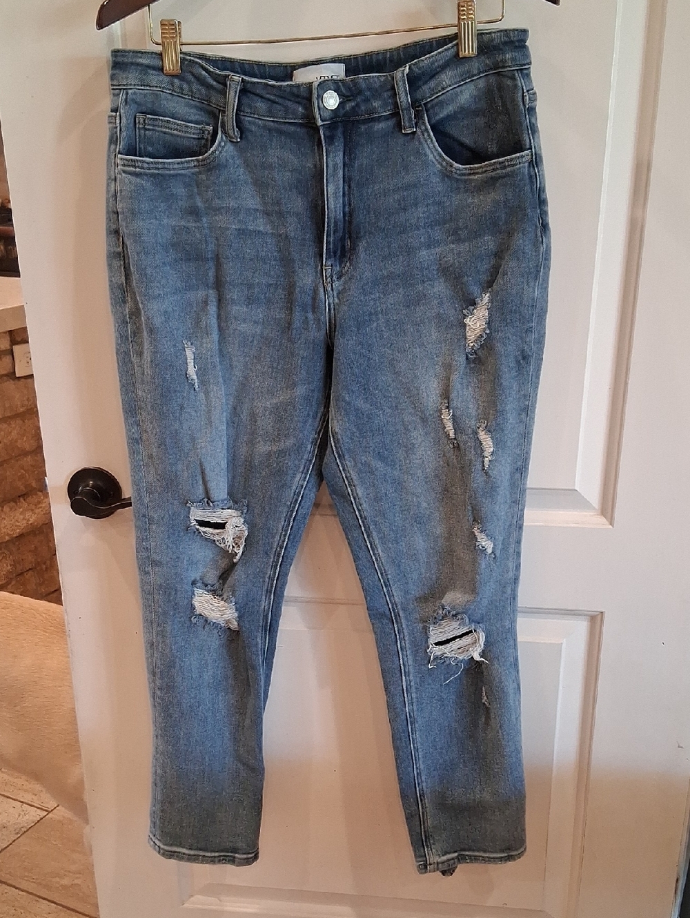 Vervet Straight Jeans Size 30 Medium Distressed Wash